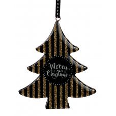 Χριστουγεννίατικo Δεντράκι Μάυρο  (17cm)